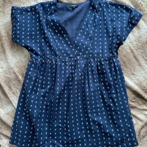 Madewell Navy Dress with White Accents